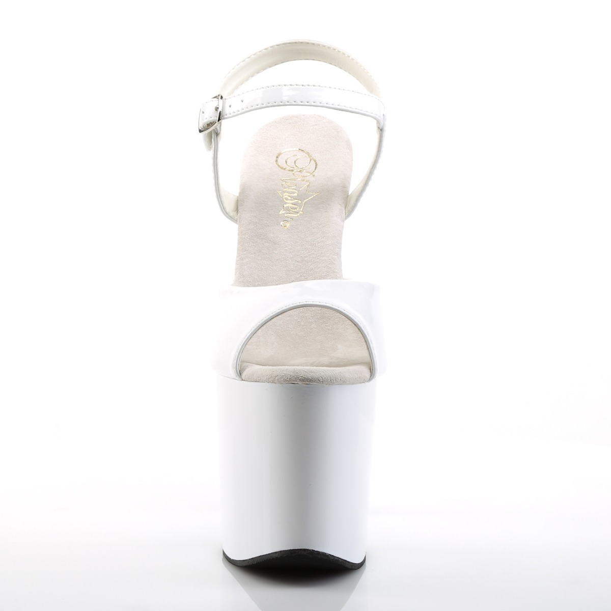 Pleaser Taboo-709 W/M - Shiny White High-Platform Sandals