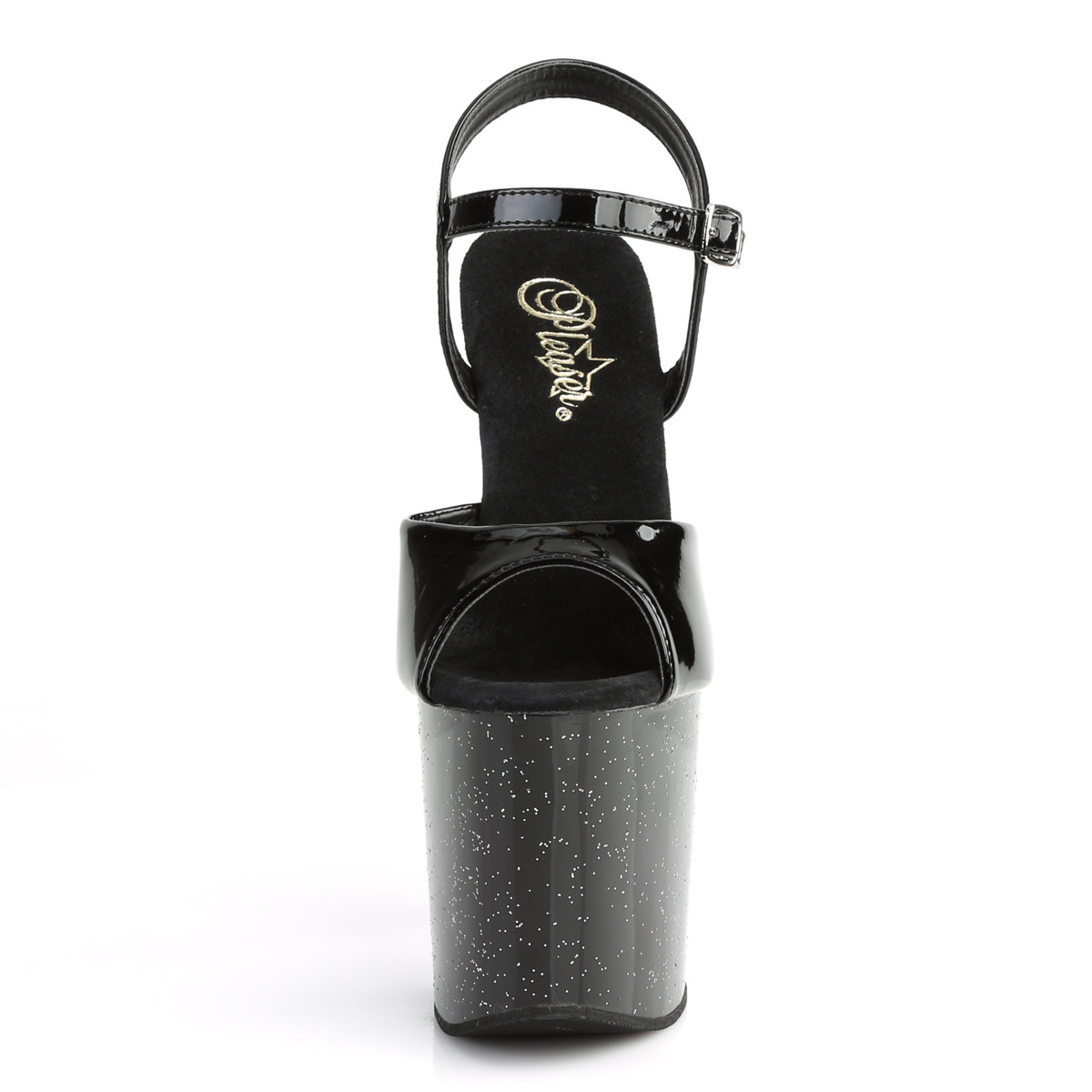 Pleaser Taboo-709MG B/M - Shiny Black High-Platform Sandals