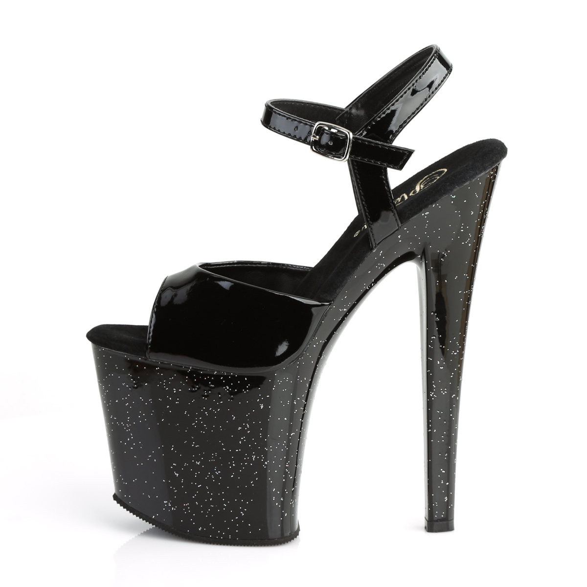 Pleaser Taboo-709MG B/M - Shiny Black High-Platform Sandals