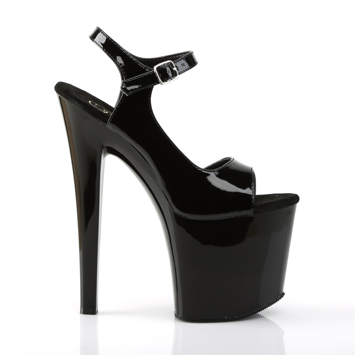 Pleaser Taboo-714 B/M - Shiny Black High-Platform Sandals