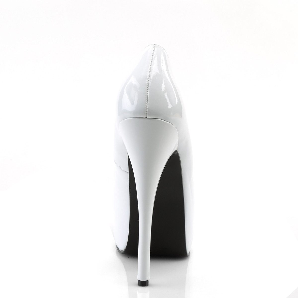 Bordello Teeze-06 W - Shiny White Platform High-Heel Heels