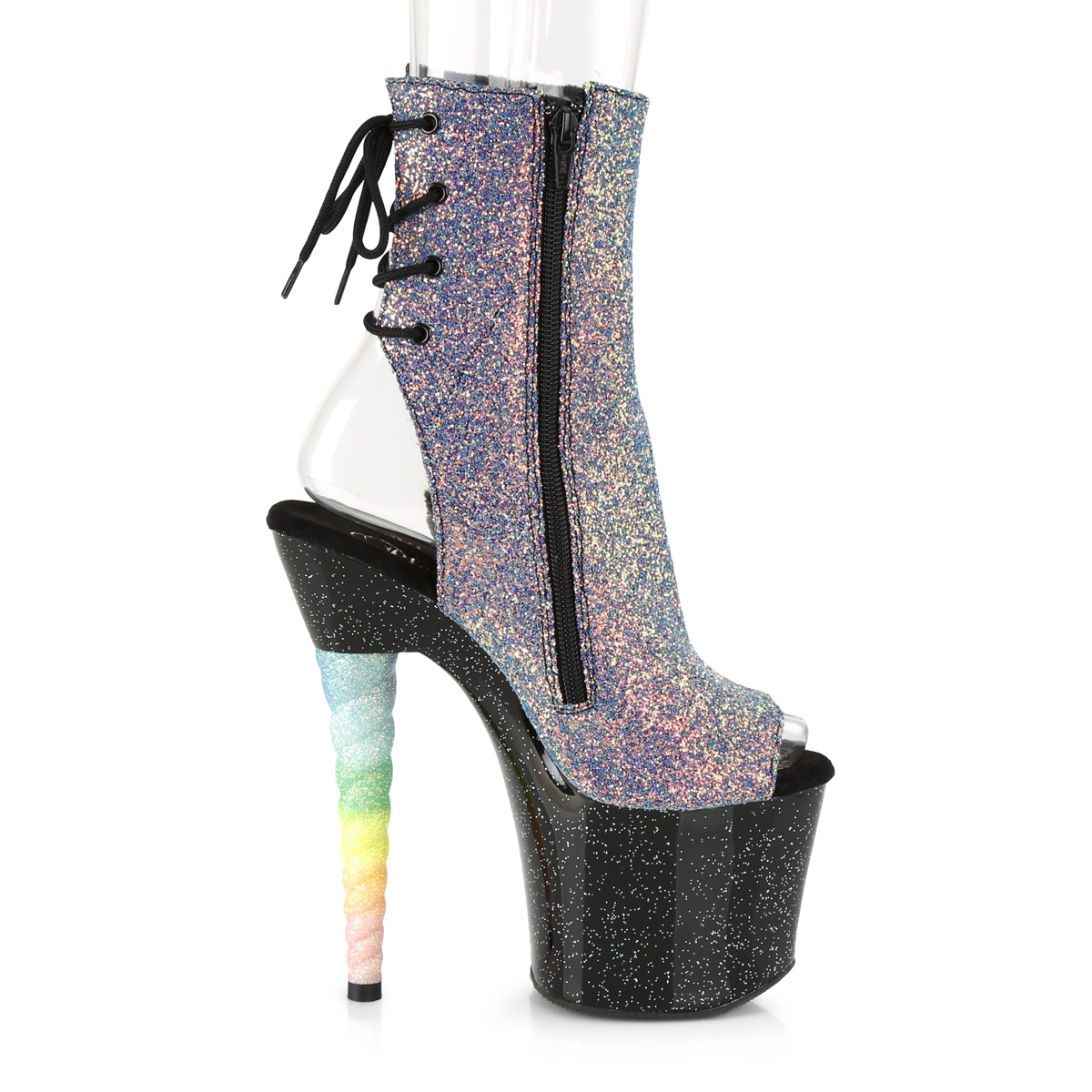 Pleaser Unicorn-1018G PP-BLUG/B - Violet High-Platform Peep Toe Boots