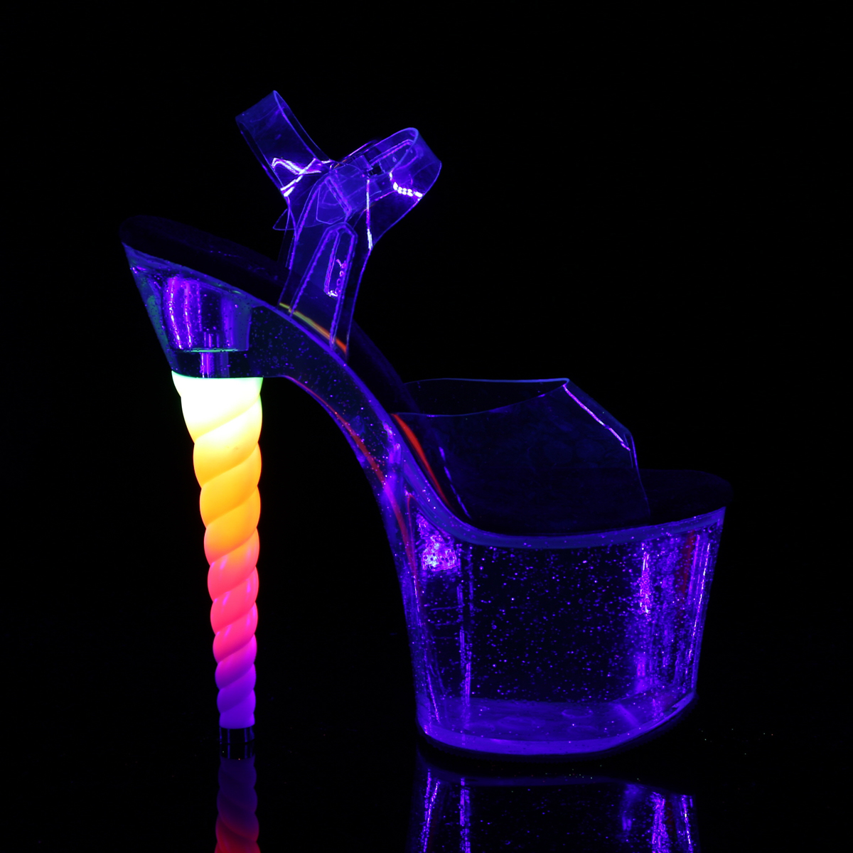 Pleaser Unicorn-708MG C-B/C - Clear High-Platform Sandals