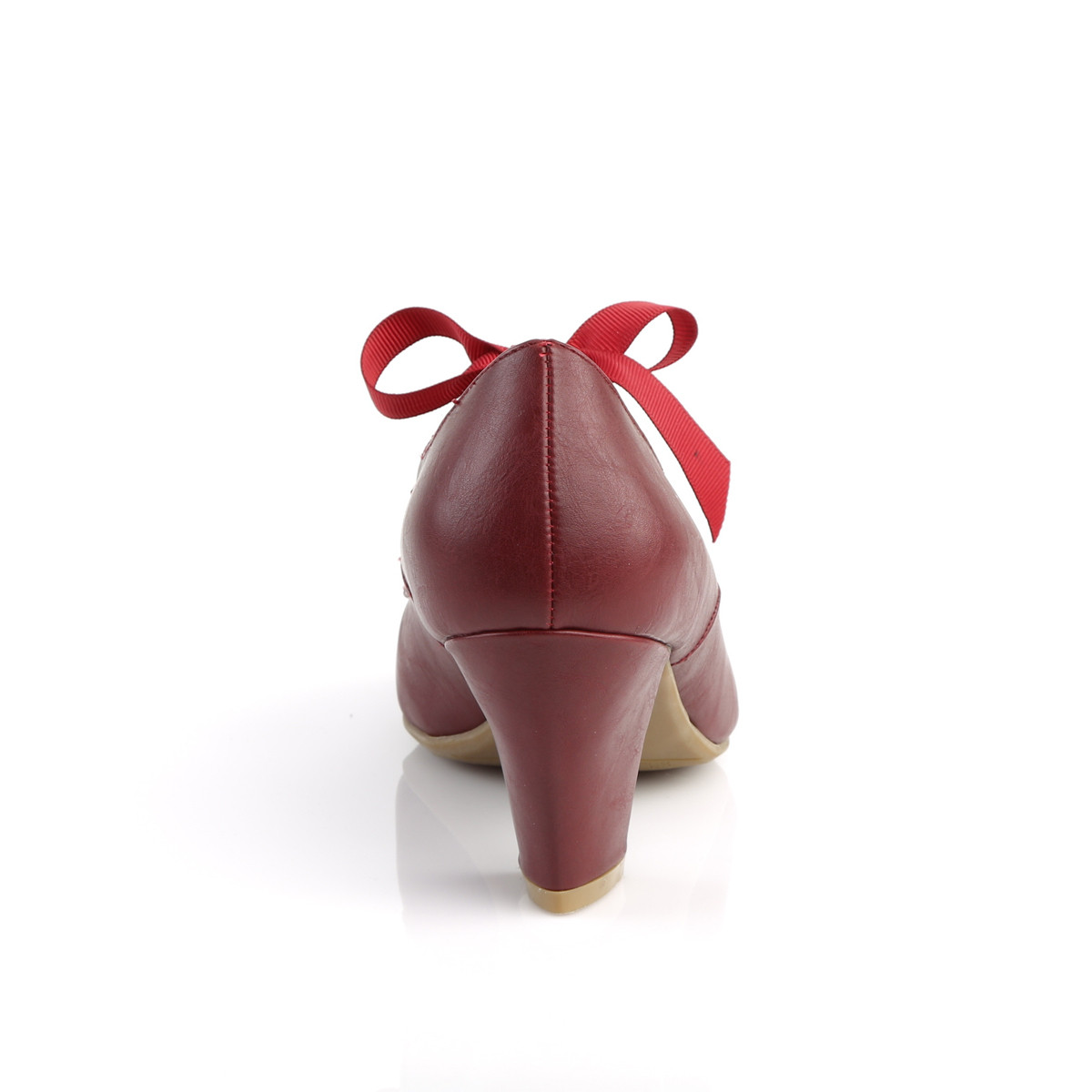 Pin Up Couture Wiggle-32 BYPU - Violet Chunky-Heel Single Sole Pumps With Straps