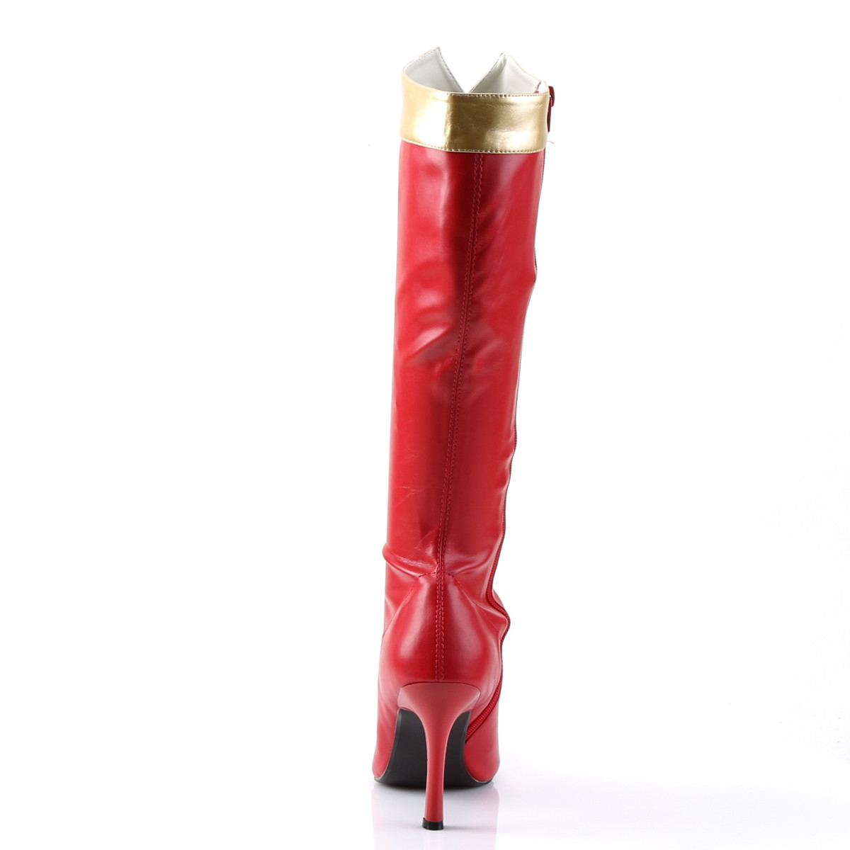 Funtasma Wonder-130 R/PU - Red Heeled Knee High Single Sole Boots