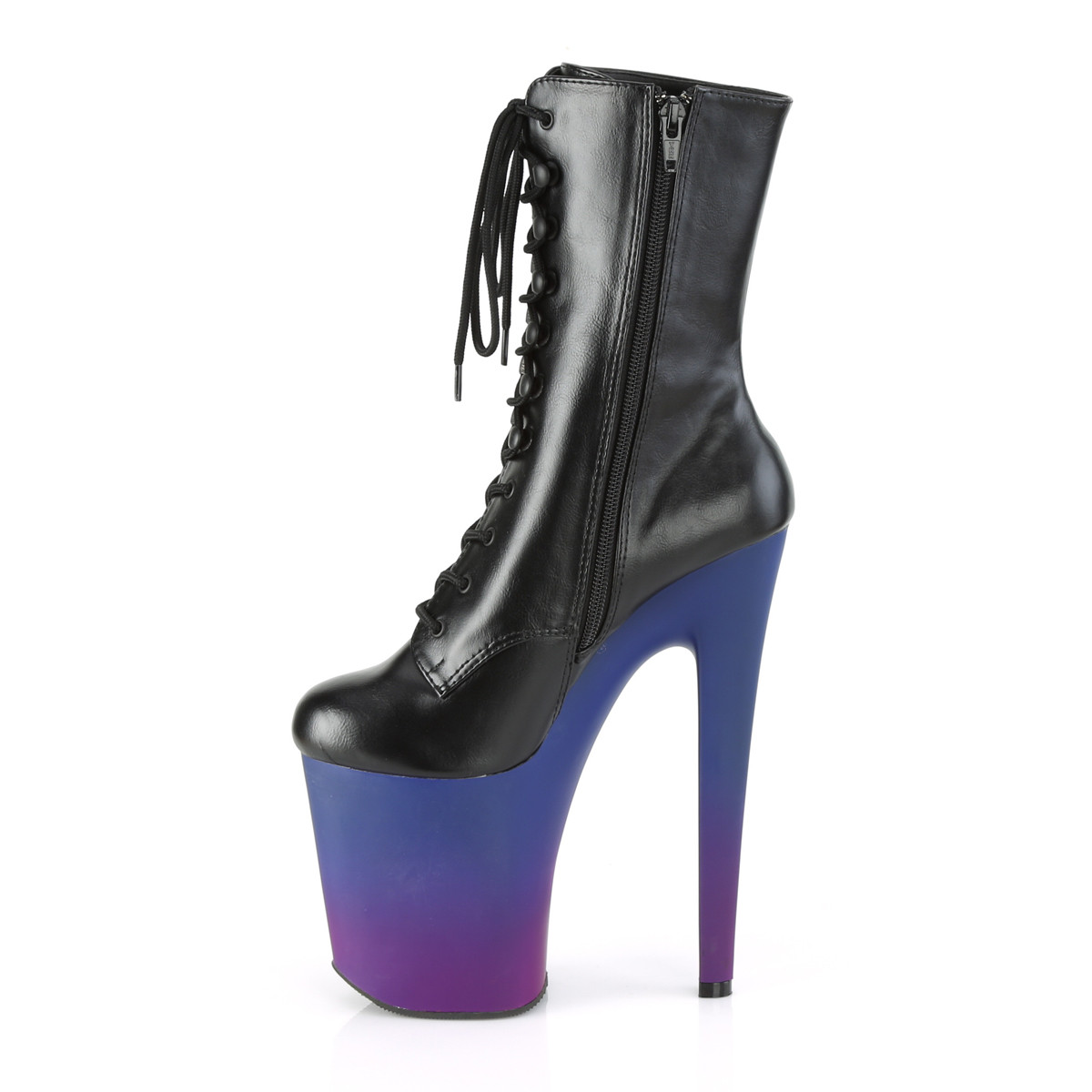 Pleaser Xtreme-1020BP BPU/BLU-PP - Black High-Platform Ankle Boots