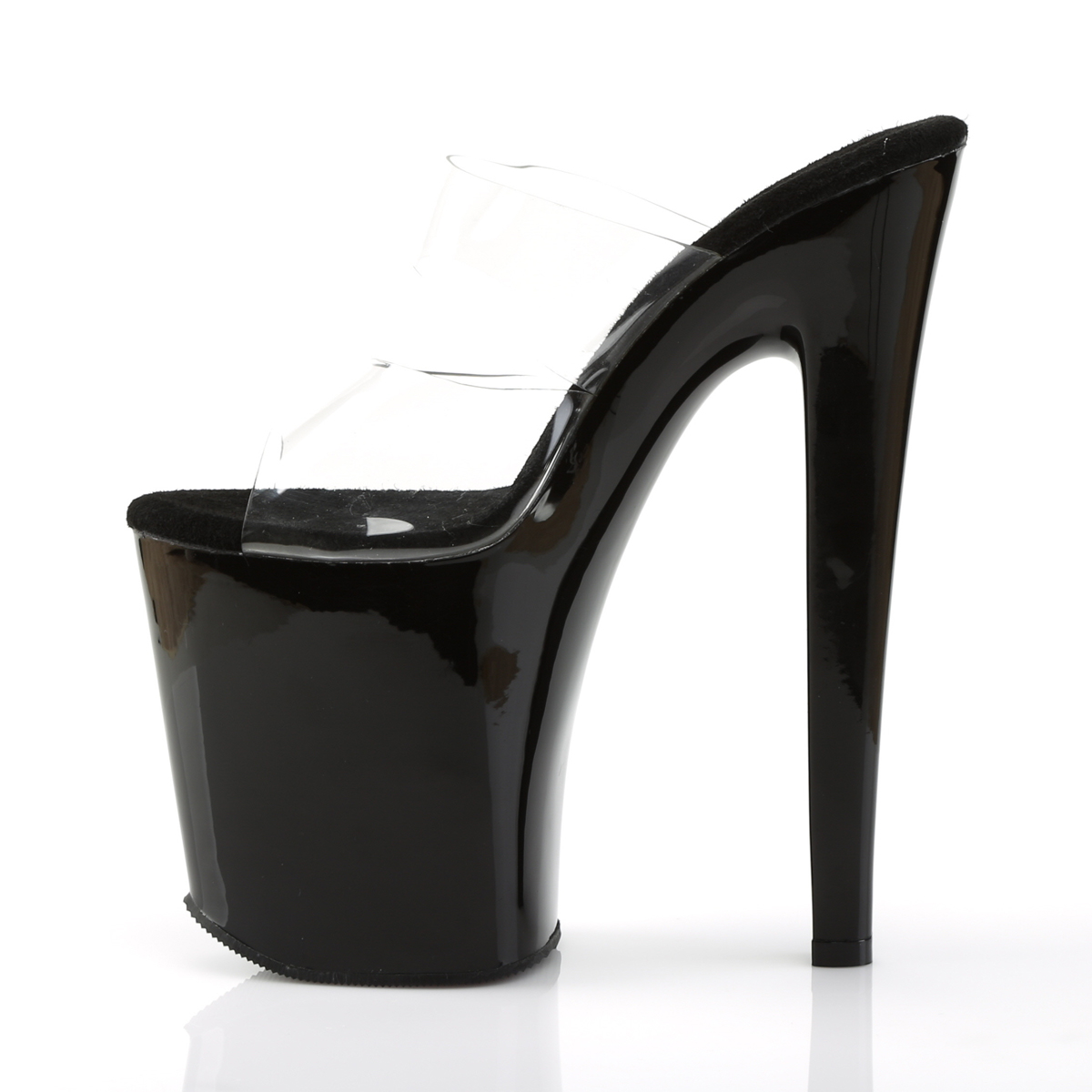 Pleaser Xtreme-802 C/B - Clear High-Platform Sandals