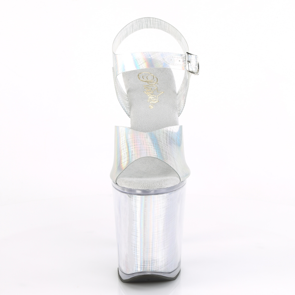 Pleaser Xtreme-808N-CRHM SHG/M - Silver High-Platform Sandals