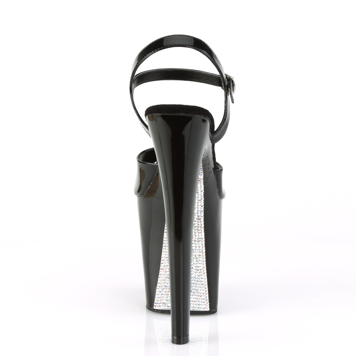 Pleaser Xtreme-809CRS B/B-SRS - Shiny Black High-Platform Sandals