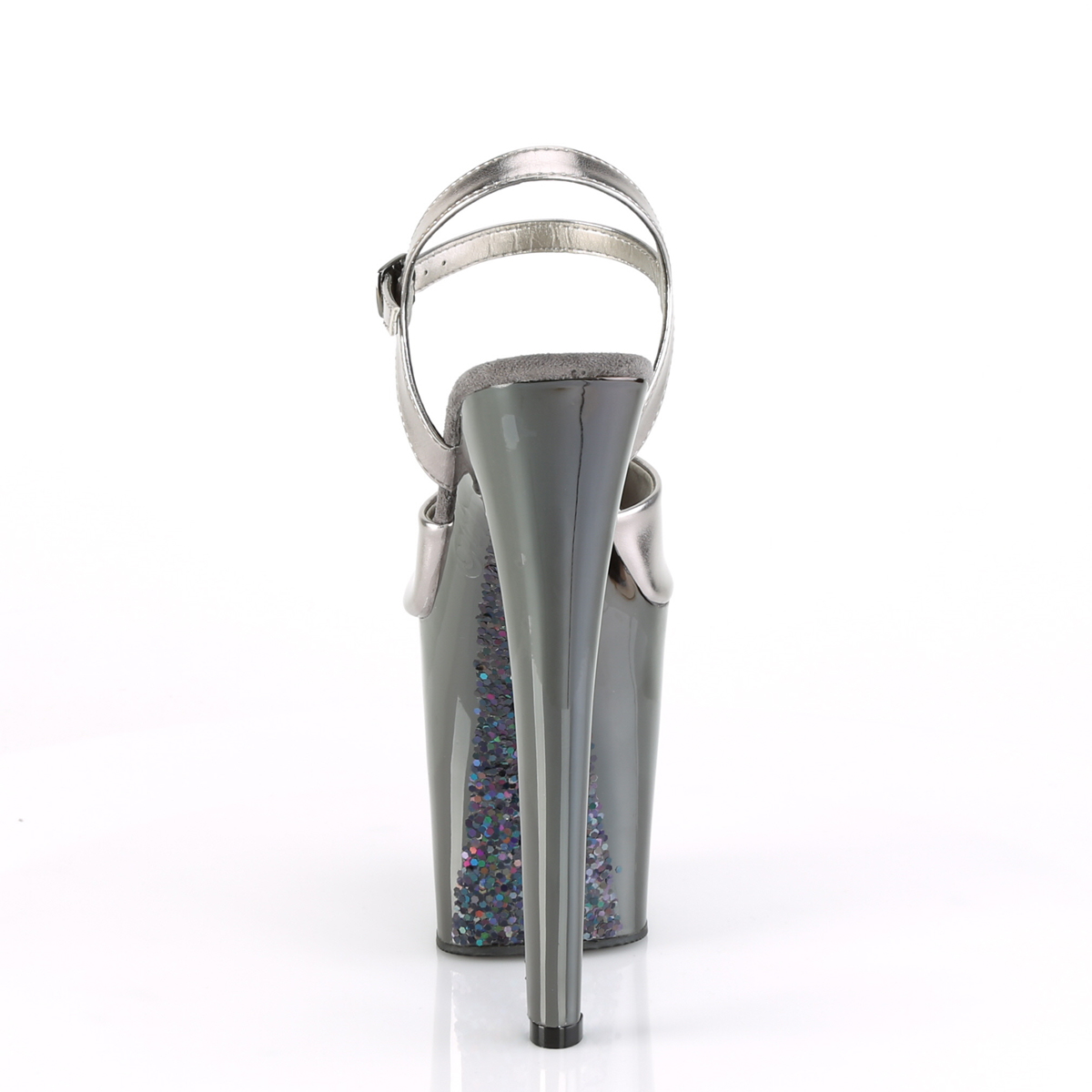 Pleaser Xtreme-809TTG PWMPU/PWCH - Silver High-Platform Sandals